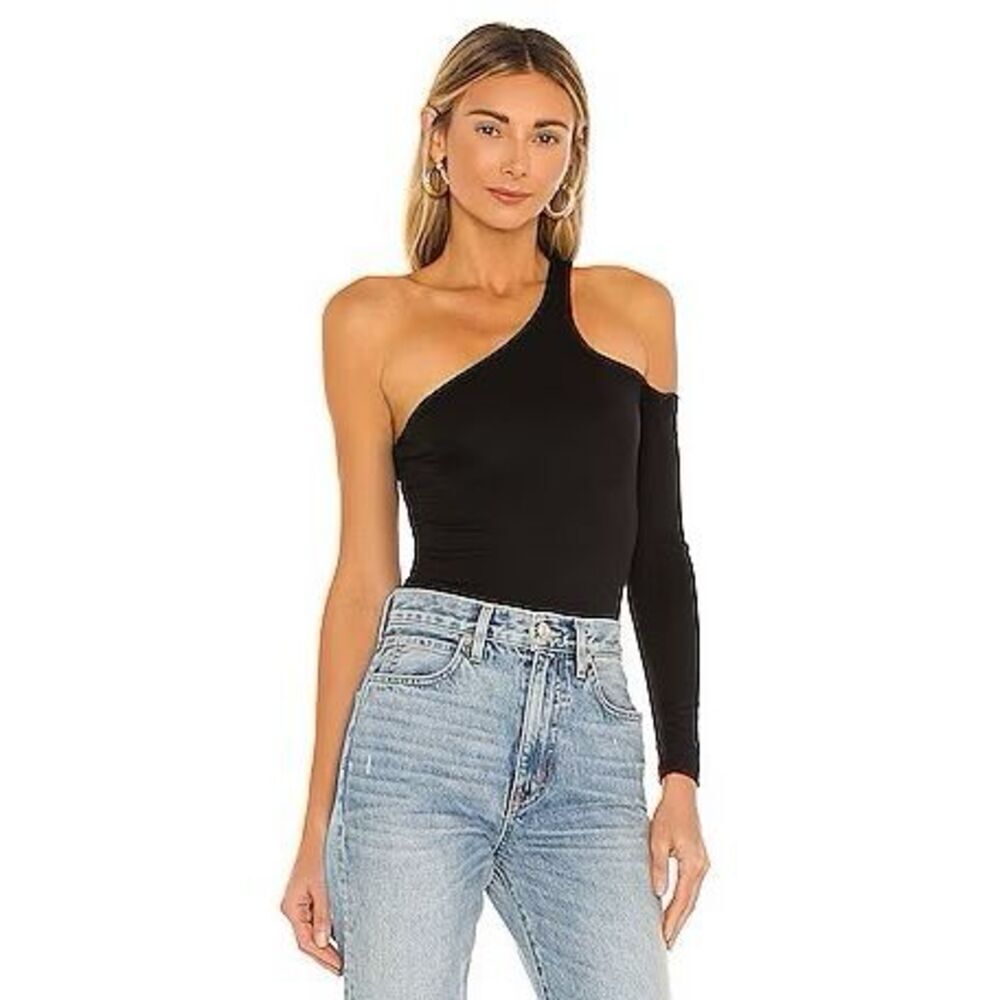 Superdown Brianna One Sleeve Bodysuit Women’s Sm Black Cutout